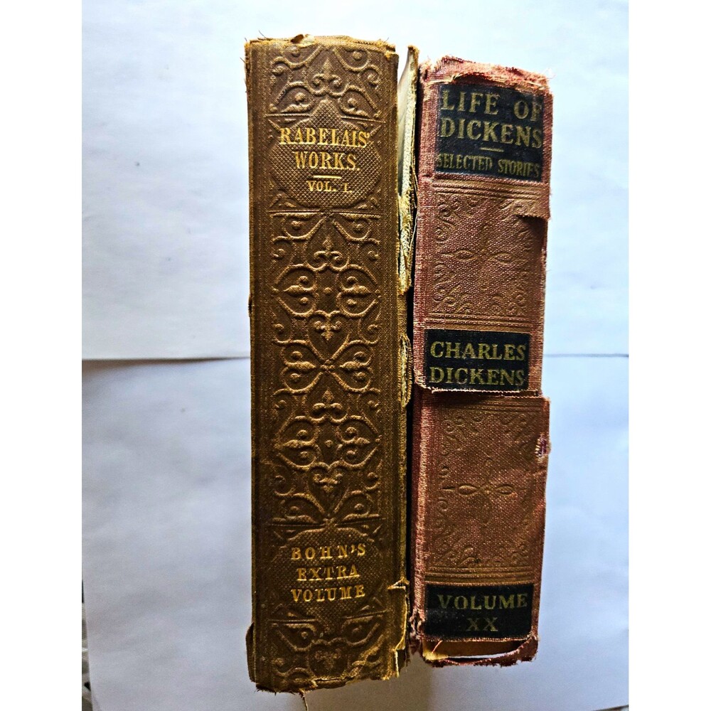 2-Book Lot -Antique-Charles Dickens 1936 And Rabelais' Works 1863